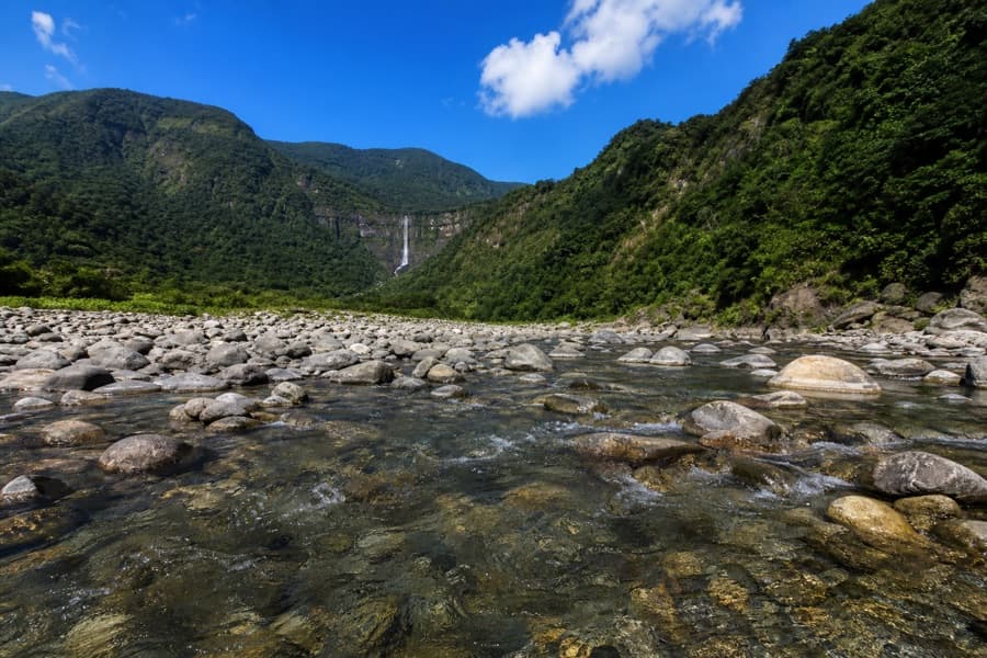 Bichanakandi cool hill stream and stone landscape near Sylhet Bangladesh